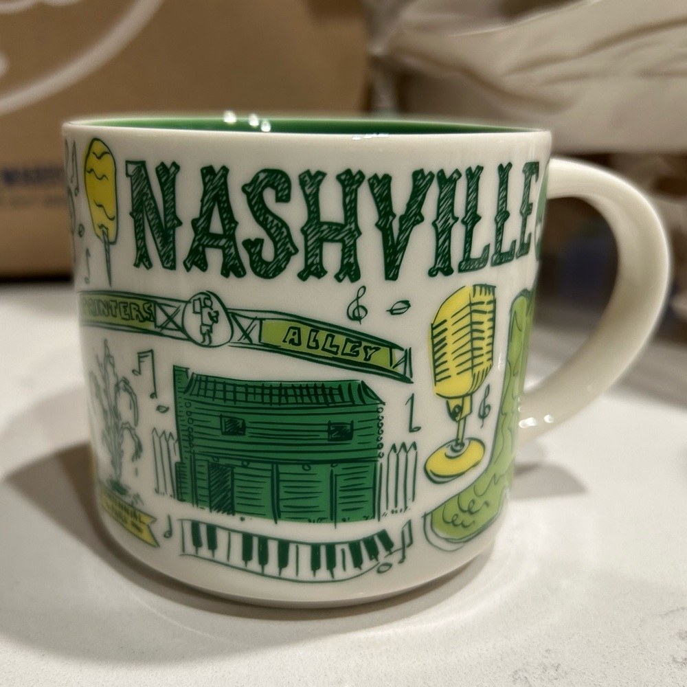 Starbucks Nashville Been There Series Ceramic Coffee Mug, 14 oz